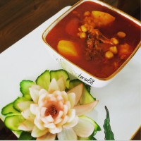 آبگوشت با دورچین پیاز