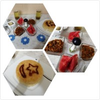 سحری _ ته چین برنج و خورش لوبیا سبز