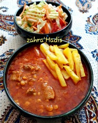 قیمه سیب زمینی خورشت قیمه سحری