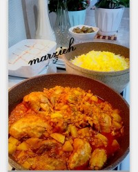 خوراک مرغ وپلو❤