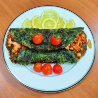 رولت سبزی و ماهی