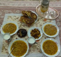 سوپ جو،سیب زمینی وچرخ کده،خیتاب که مامانم برام فرستاده.....