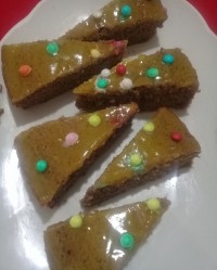 کیک با پودینگ شکلاتی