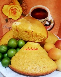 کیک زعفران و گلاب بدون فر