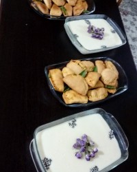 دسر کشکول و پیراشکی گوشت