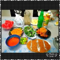 رمضان ٩٨ افطاری (آبگوشت با گوشت کوبیده و حلوا آرد گندم)