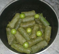 دلمه برگ مو و گوجه