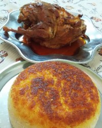 مرغ شکم پر کاراملی