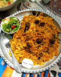 لوبیا پلو گیاهی