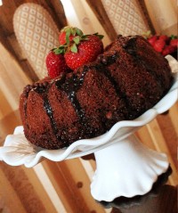 کیک شکلاتی یک تخم مرغی.