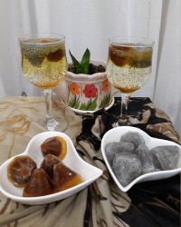 یخ های قالبی خاکشیر و تخم شربتی .