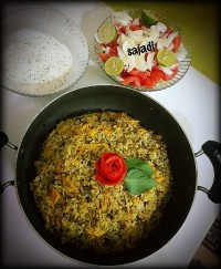 ماش پلو با مرغ