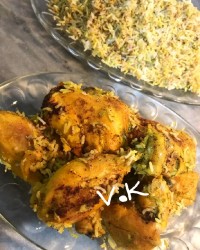 ته چین مرغ با گرد غوره