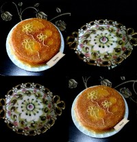 ماکارانی با ته دیگ کنجدی و تزیین ماست خونگی