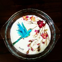 نقاشی روی ماست ومراحل رسیدن پرنده ب گل