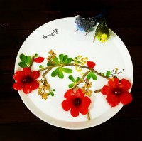 گل با پوست گوجه وعشقا