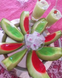 ژله در طالبی یخ قالبی آبمیوه