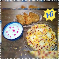 سینه مرغ گریل شده با زرشک پلو و ماست وخیار