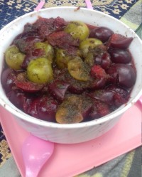 هلی دشکن با آلوچه قرمز وسبز برای اردو با دوستان