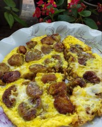 بادمجان ورقه با تخم مرغ محلی