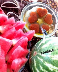 یخ خاکشیر و تخم شربتی