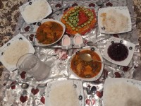 خورش بامیه خیلی خوشمزه وسالادوژله شاممون باخواهرم