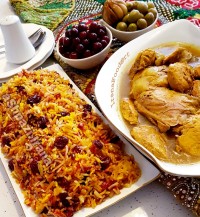 آلبالو پلو با مرغ