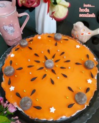 چیز کیک پرتقال با فیلینگ موز