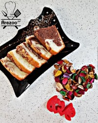 کیک ساده دو رنگ