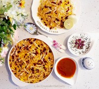 زرشک پلو با مرغ مخلوط