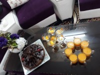 کیک شکلاتی ،آب انبه و ژله