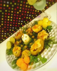 سیب زمینی و قارچ شکم پر