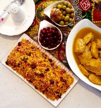 آلبالو پلو با مرغ