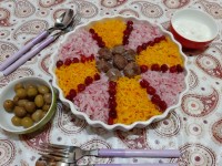 آلبالو پلو با کوفته قلقلی گیاهی