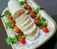 کالباس مرغ و قارچ خانگی