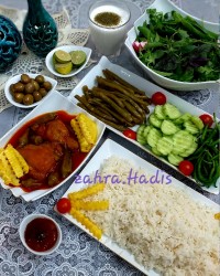 خورشت بامیه بامرغ