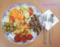 مرغ گریل شده با سبزیجات