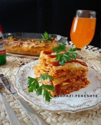 لازانیا با خمیر نیم پخت