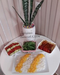 کباب تابه ای دو رنگ