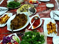 اردک شکم پر جوجه کباب و...