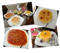 میز ناهار برنج و خورش لوبیا سبز