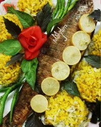 ماهی قزل آلای شکم پر باشوید پلو