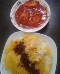 زرشک پلو بامرغ ناهارامروز ما