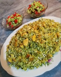 سبزی پلو با مرغ