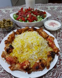 بال مرغ وپلو دورنگ