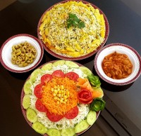 شوید پلو و سالاد فصل