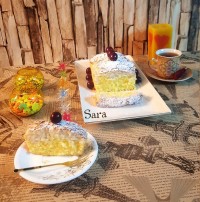 کیک مکرون نارگیلی