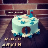 کیک خامه ای با تزیین فوندانت