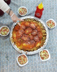 ماکارونی با ته دیگ سیبزمینی