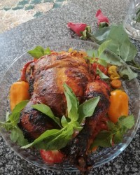 ناهار روز جمعه مرغ شکم پر در فر